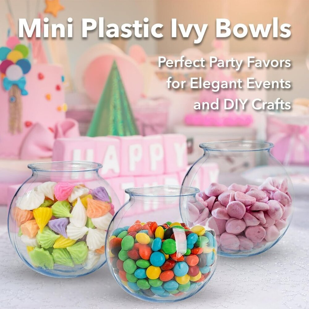 Plastic Ivy Bowls - 12 Pack - 16 Oz - Fish Bowl for Drinks, Home Décor, Unbreaka - Picture 5 of 9